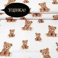 Уцінка! Ранфорс digital з цифровим друком "Руденькі великі ведмедики", №4906