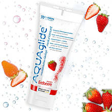 Оральний лубрикант з яскравим смаком та ароматом полуниці на водній основі AQUAglide Strawberry, 100 мл