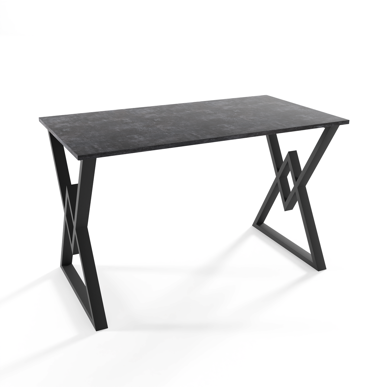 Комп'ютерний стіл Loft Diamond, ніжки хрест-навхрест, 1000х650х740 мм, бетон темний 18 мм