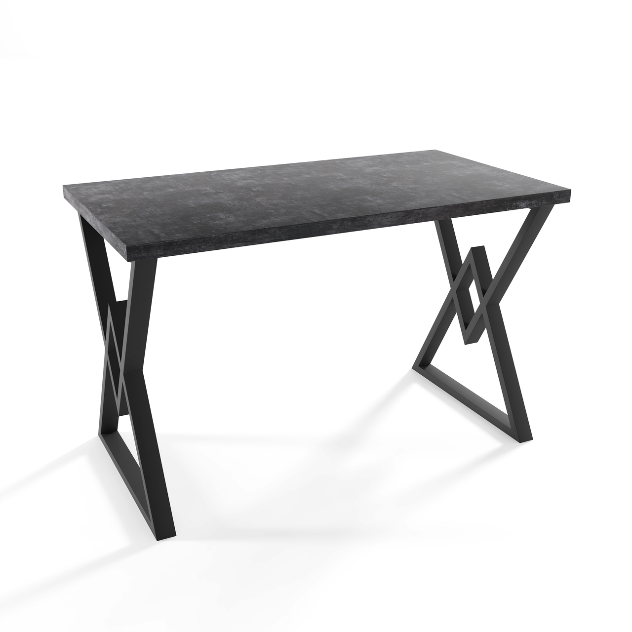 Комп'ютерний стіл Loft Diamond, ніжки хрест-навхрест, 1000х650х755 мм, бетон темний 36 мм, фото 1
