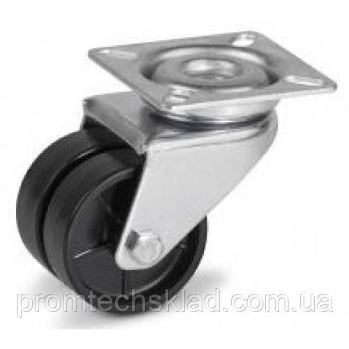 Колесо меблеве 50 мм поворотне, 80 кг (пластик)