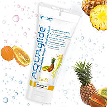 Оральний лубрикант із ароматом екзотичних фруктів на водній основі AQUAglide Exotic, 100 мл