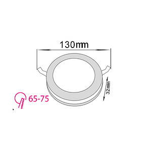 Світлодіодний світильник врізний PAULA-18 3CCT круглий. біл. Код.59654, фото 2