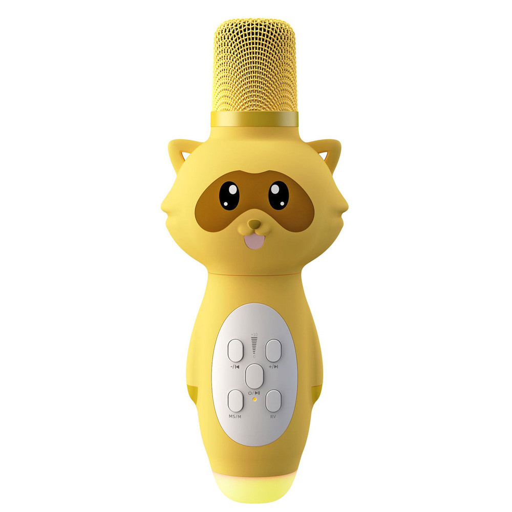 Караоке мікрофон дитячий LOSSO KIDS "Єнот" K6 Premium жовтий, фото 1