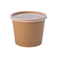 Крафтова супниця 320 мл з кришкою, 50 шт