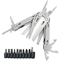 Мультитул + біти Traveler MQ064DG (28 в 1) 16,2 см срібло + чохол,мультитул багатофункціональний