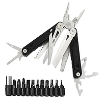 Мультитул + біти Traveler MQ064DG (28 в 1) 16,2 см чорно-сріб. + чехол,мультитул багатофункціональний