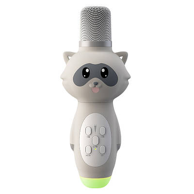 Караоке мікрофон дитячий LOSSO KIDS "Єнот" K6 Premium сірий