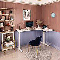 Кутовий стіл з регулюванням висоти FlexiSpot E1L White