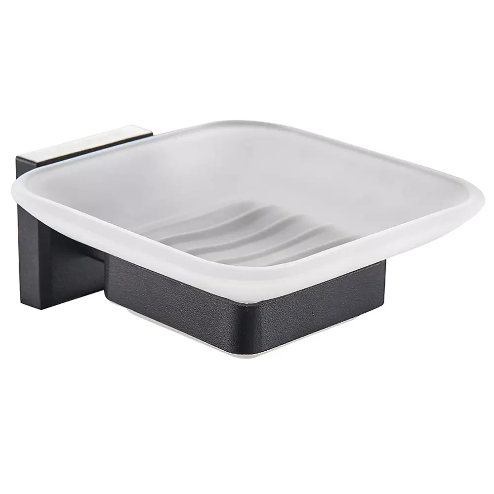 Мильниця Аква Родос Leonardo 9922 з тримачем чорний матовий, фото 1