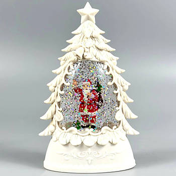 Нічник Різдвяна ялинка з фігурами, блискіткамиста підсвічуванням (2*AAA) 14,5см 1