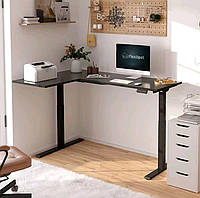 Кутовий стіл з регулюванням висоти FlexiSpot E1L Black