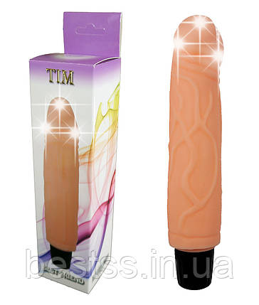 Реалістичний вібратор з кібершкіри з 7 режимами вібрації Tim Vibrator, фото 1