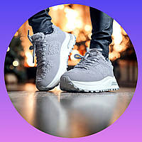 Жіночі сірі зимові кросівки з хутром тедді теплі на шнурівці з білою підошвою