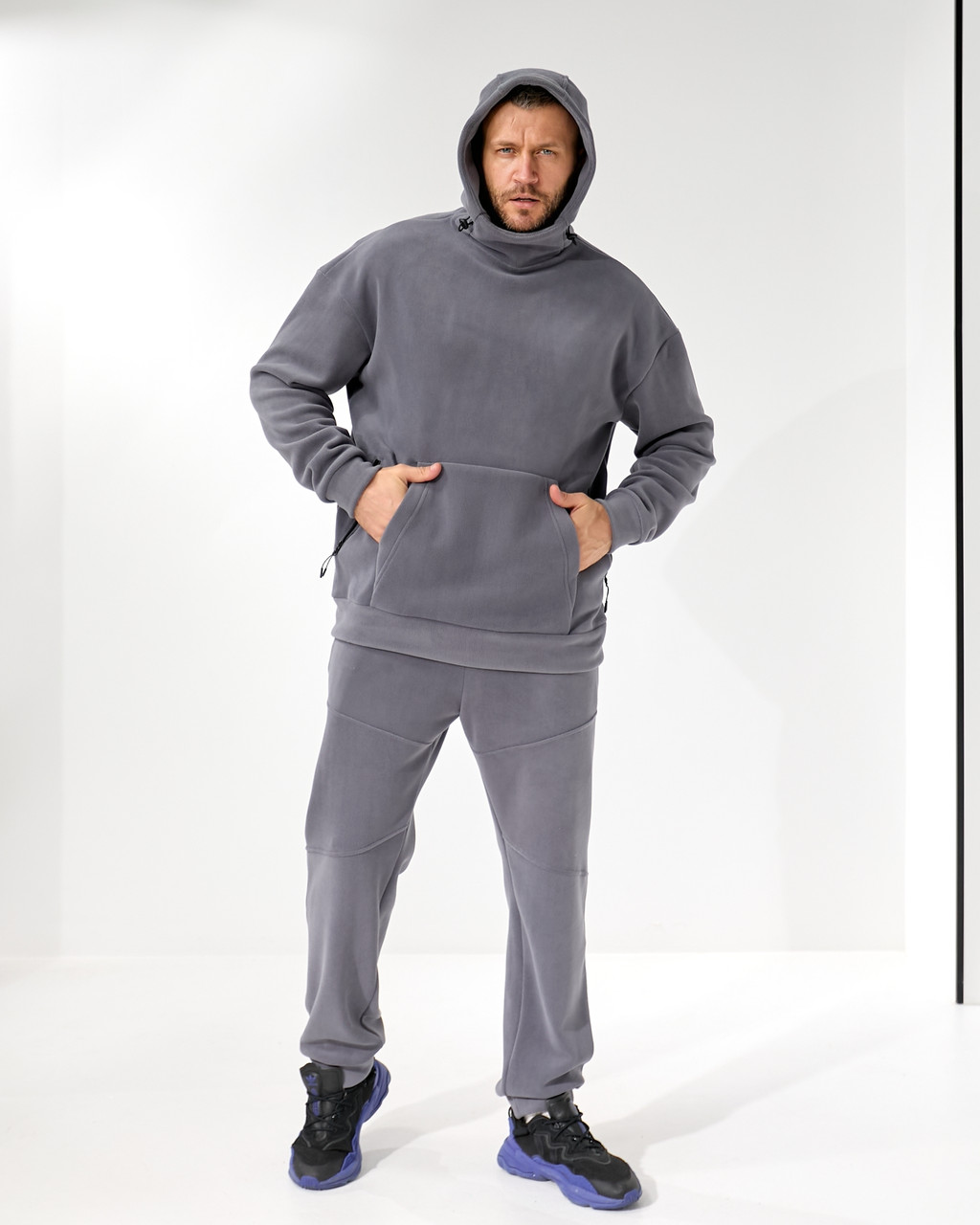 Теплий чоловічий костюм оверсайз кофта та штани