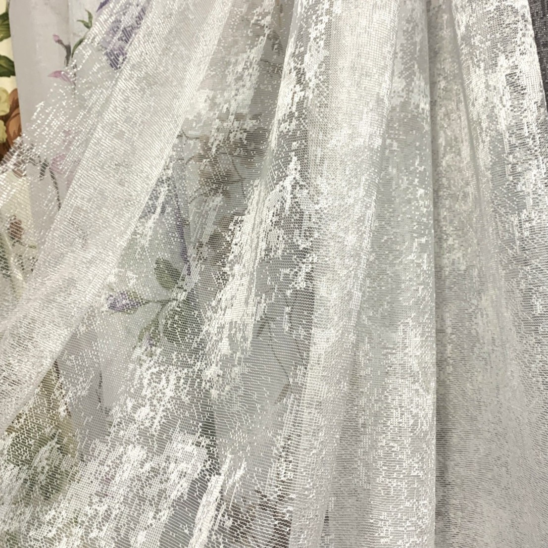 Жакардовий білий тюль на метраж, висота 2,8 м (LIS100 BEYAZ), фото 1