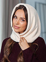 Жіночий капор Selena з екохутра молочний (айворі)