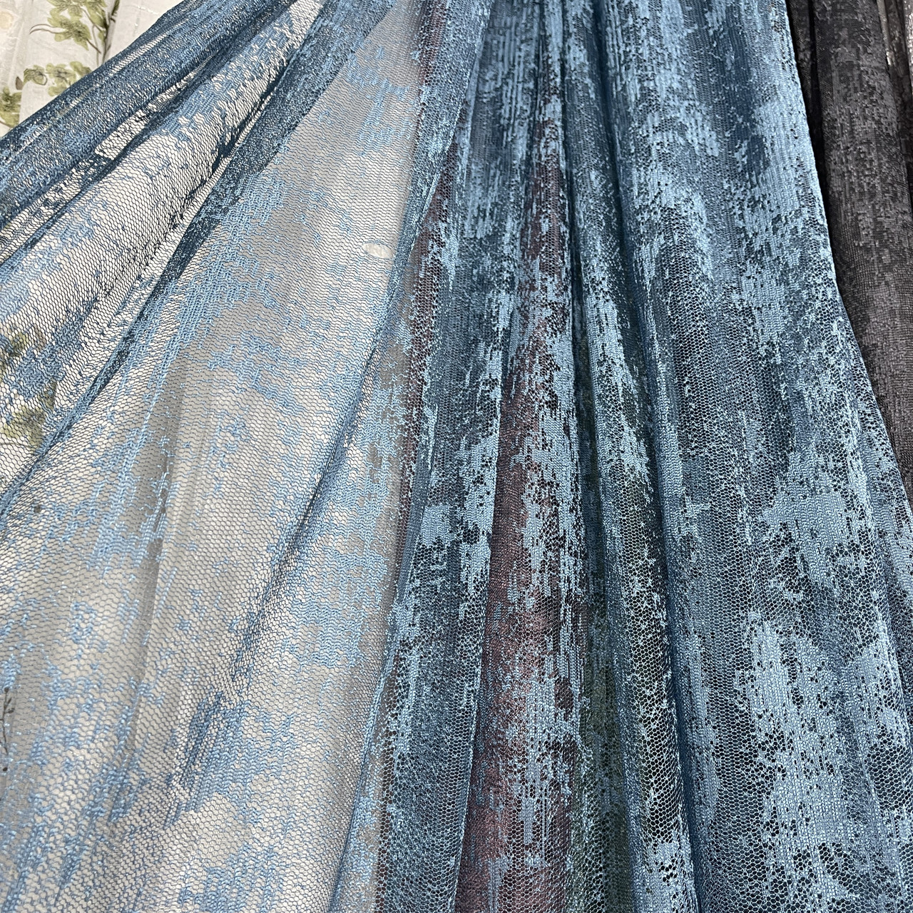 Жакардовий блакитний тюль на метраж, висота 2,8 м (LIS100 K.MAVI), фото 1