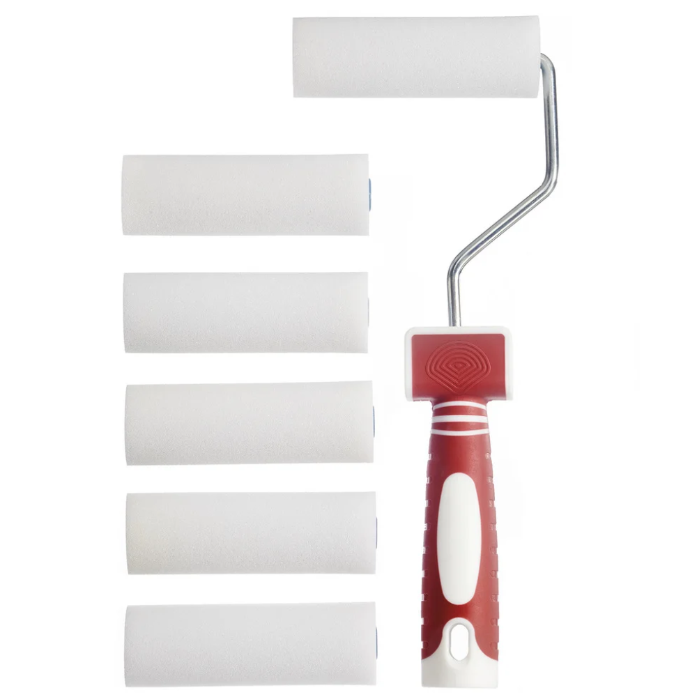 Набір валиків для лаку та фарби з ручкою PARKSIDE 6 валиків поролон + ручка, фото 1