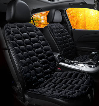 Комплект накидок з підігрівом на сидіння авто 12V (2 шт) / Зимові чохли з підігрівом / Підігрів сидінь від прикурювача
