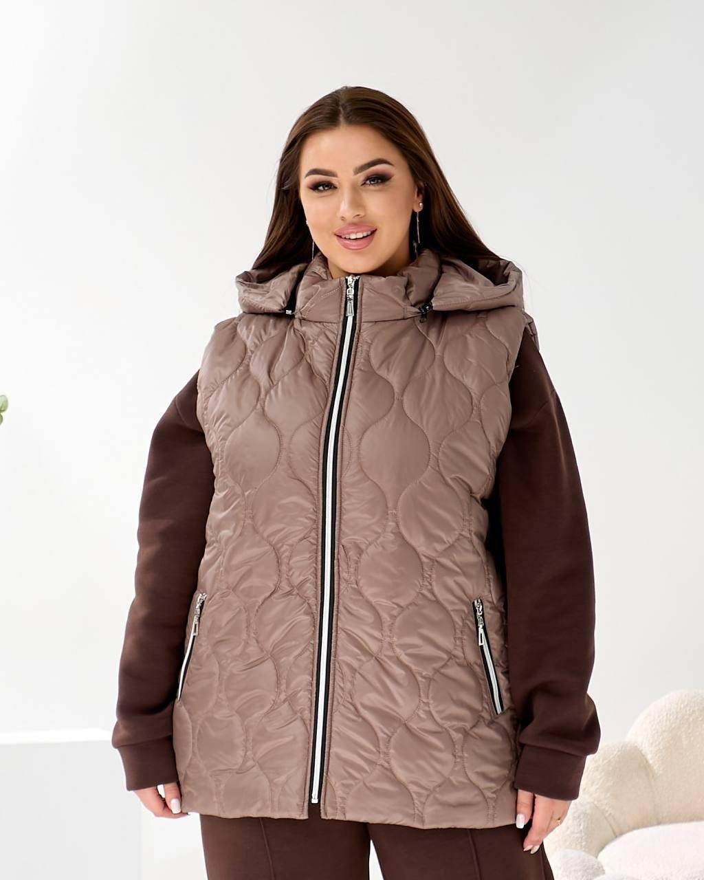 Жилетка для пишних дам "Плащовка". Розміри: 50-52, 54-56, 58-60, фото 1