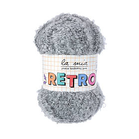 Пряжа букле La Mia Retro, колір світло-сірий