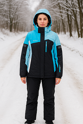 Гірськолижний жіночий термокостюм синій (WS23135)