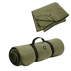 Флісова ковдра Brandit Olive, тепла туристична плед-ковдра 130 × 170 см для кемпінгу та відпочинку KT7003601