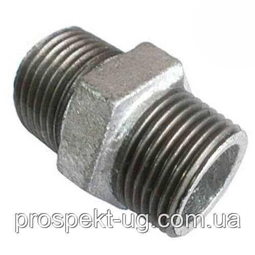 Ніпель чавунний оцинкований Ду15 (1/2") ЗР, фото 1