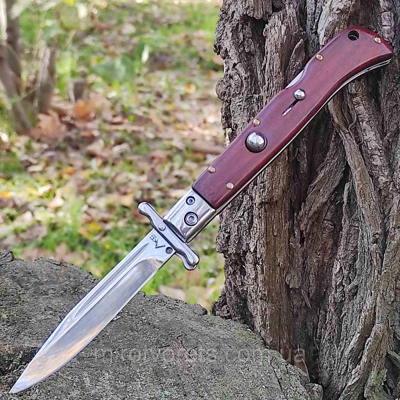 Ніж викидний стилет АКС 22,5см в дереві, фото 1