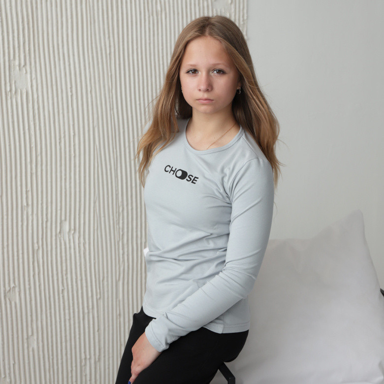 Лонгслив для девочки GBI Teens Choose Серый 164 (13753) D11-2026, фото 1