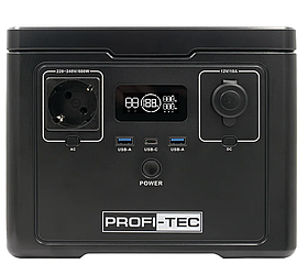 Портативна зарядна станція PROFI-TEC PPS600 LiFePO₄ (600 Вт, батарея 512 Вт⋅год)