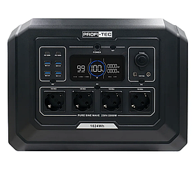 Портативна зарядна станція PROFI-TEC PPS2000 LiFePO₄ (2000 Вт, батарея 1024 Вт⋅год)
