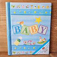 Альбом для фотографій на 40 магнітних сторінок, фотоальбом для хлопчика, синій (арт: 03671)