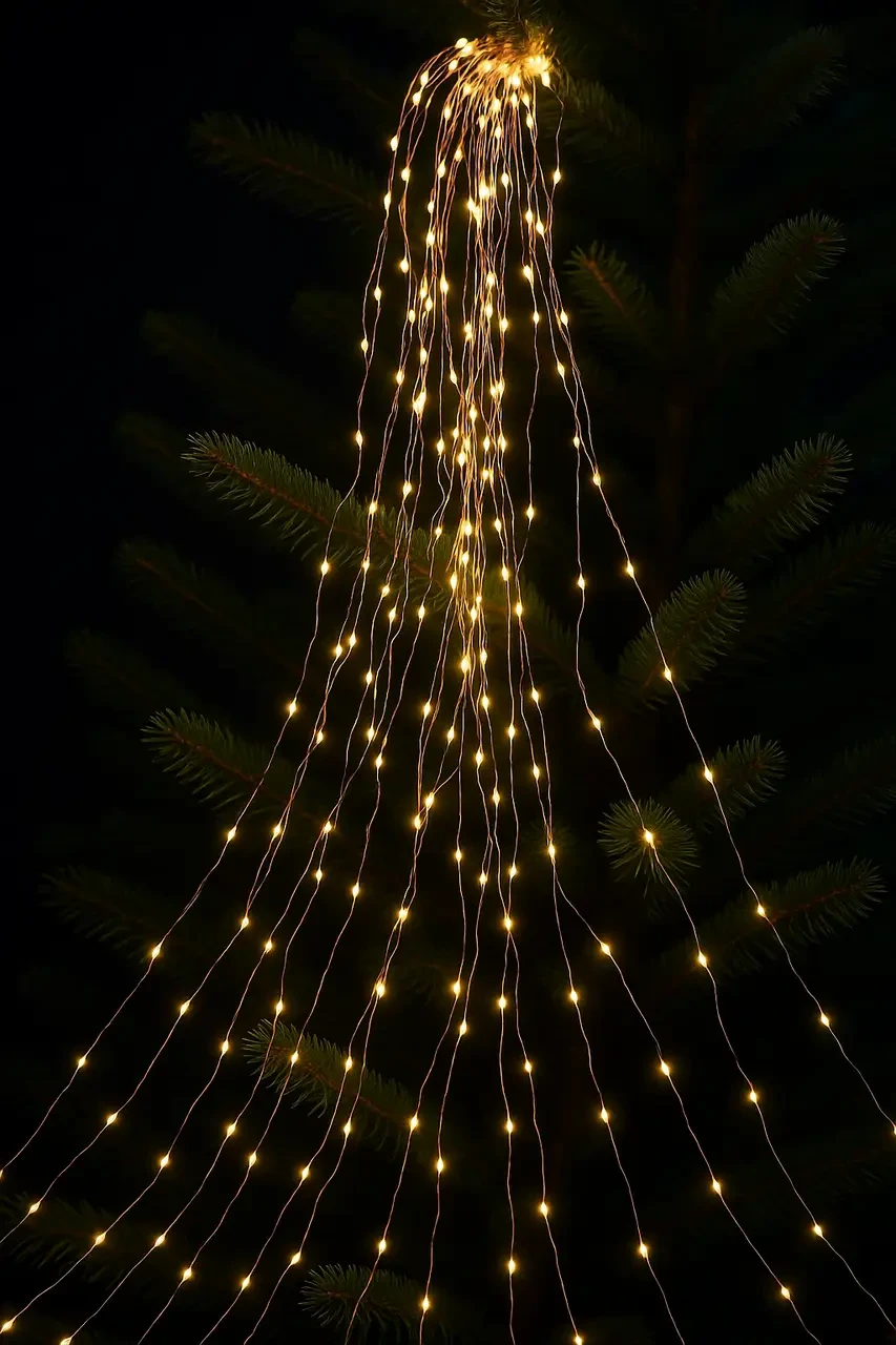 Гірлянда роса Кінський хвіст 2 метри 10 ниток світлодіодна 200 led, фото 1