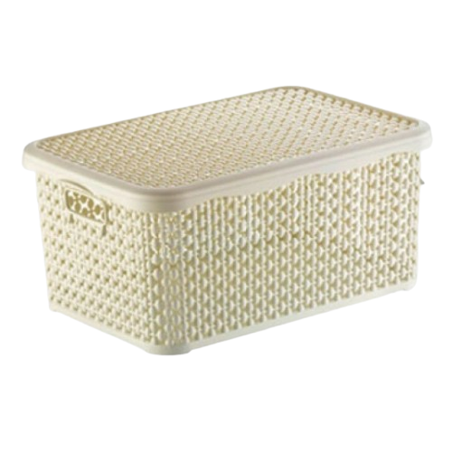 Кошик 10л з кришкою бежевий Pearl ELIF, фото 1