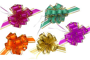 Бант подарунковий на затяжках с золотим краєм 5*138см ООПТ (20)