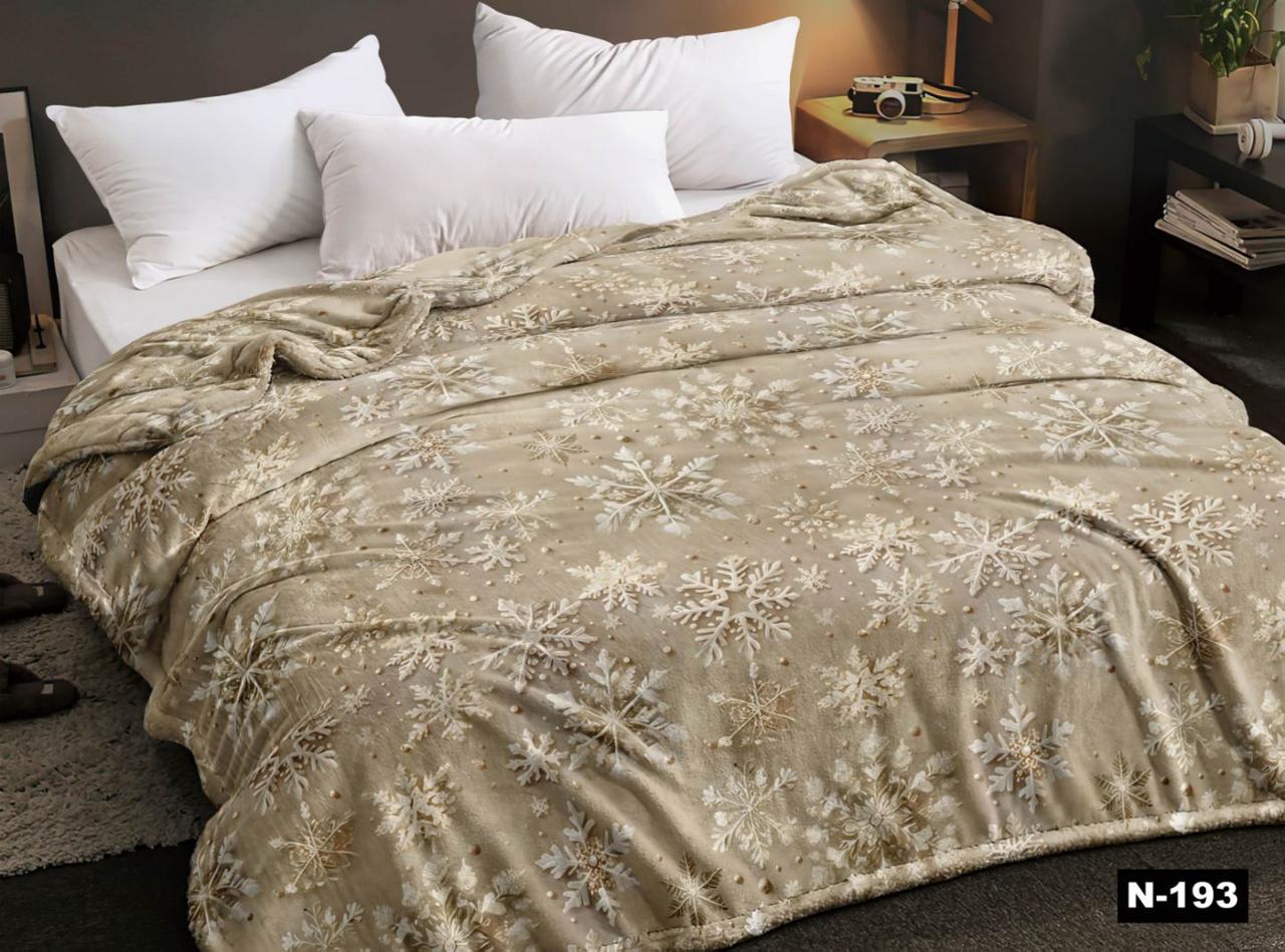 Плед із флісу Сніжинки 3Д (200*220), фото 1