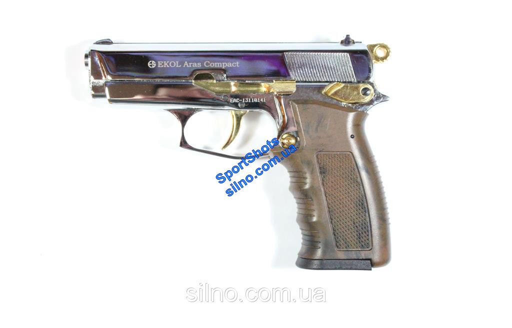 Стартовий пістолет Ekol Aras Compact Shiny Chrome Gold