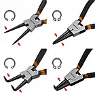 Набір щипців для стопорних кілець Bigstren 22159 — 4 шт., внутрішні та зовнішні, зручні ручки, фото 5