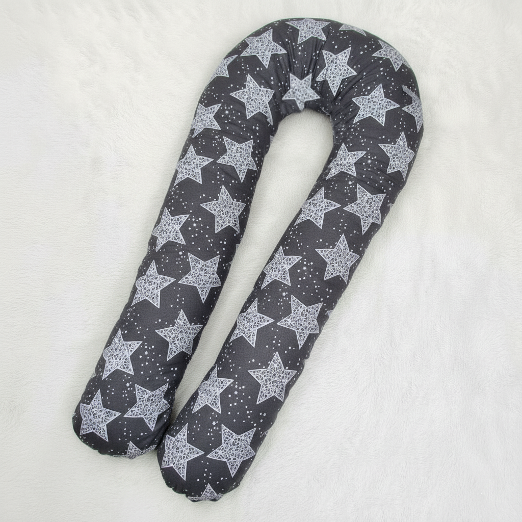 Подушка для вагітних Сіра зірки підкова обіймашка, фото 1