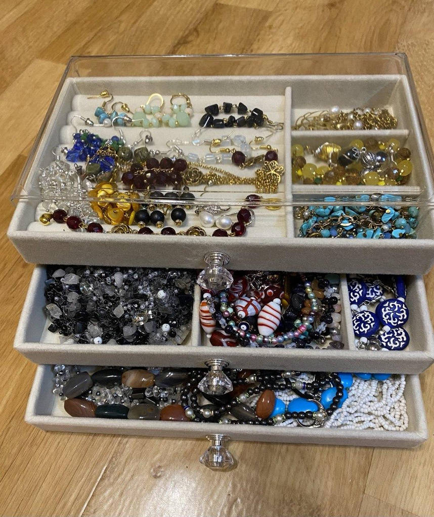 Скринька-органайзер для прикрас 3-рівнева Комод-органайзер для прикрас Шкатулка для біжутерії iC227 - фото покупців 1