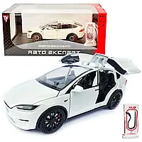 Машинка металева "АвтоЕксперт" Tesla Model X , Тесла модел X,  світло звук відкриваються двері , 1:24