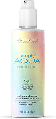 Лубрикант гіпоалергенний Wicked Simply Aqua Special Edition з екстрактом оливи, 120 мл
