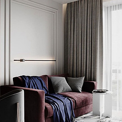 Сучасне лінійне бра в чорному кольорі довжиною 100 см WJ014/1000 BK