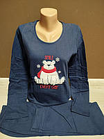 Піжама тепла підліткова для дівчини Туреччина Ведмідь Новий рік 12-18 років