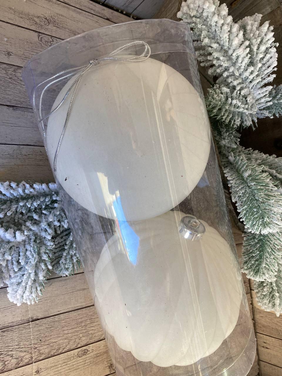 Набір пластикових іграшок на ялинку новорічна колекція, д 15 см, 2 шт/уп, фото 1