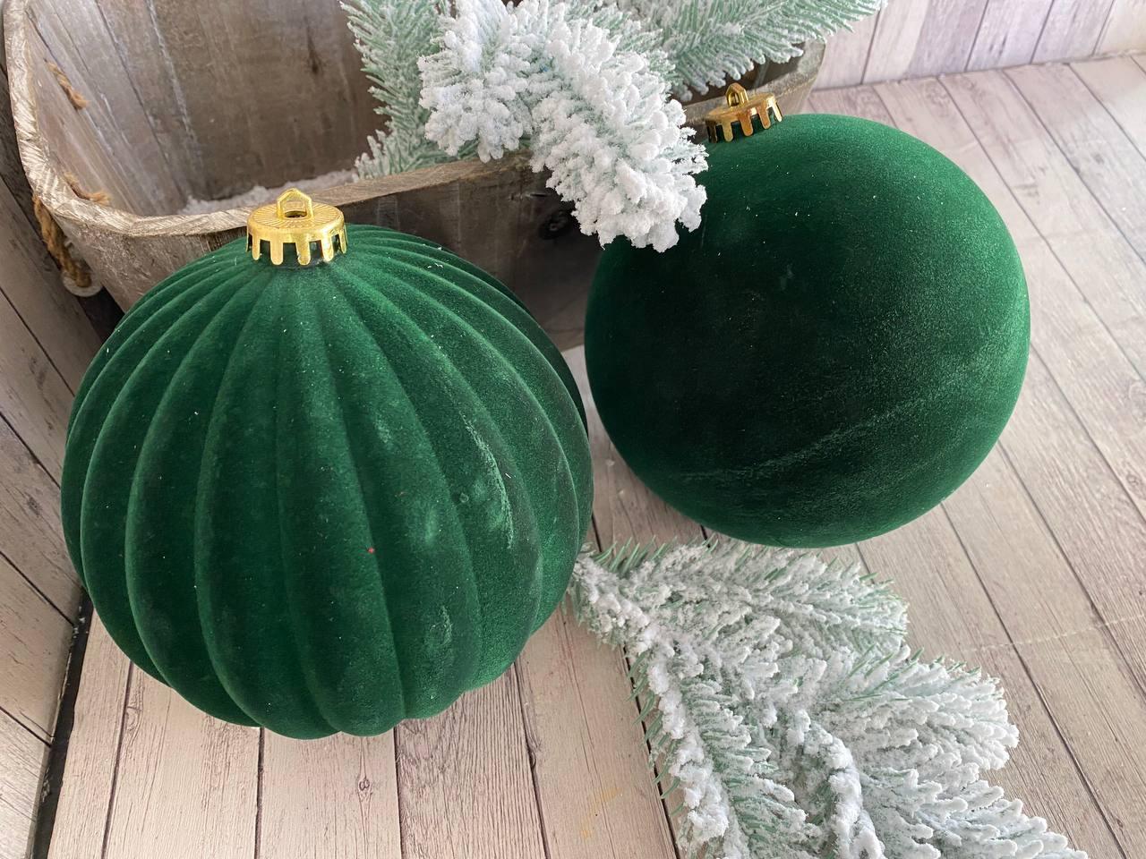 Набір пластикових іграшок на ялинку новорічна колекція, д 15 см, 2 шт/уп, фото 1