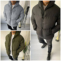 Чоловіча зимова куртка з капюшоном. Чорний/графіт/хакі. 46-48; 50-52; 54-56.