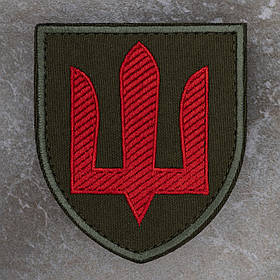 Шеврон Тризуб ППО України Протиповітряна оборона червоний олива